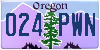 OR license plate 024PWN