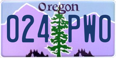 OR license plate 024PWO