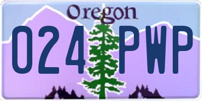 OR license plate 024PWP