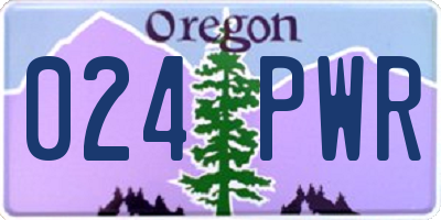 OR license plate 024PWR