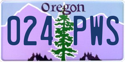 OR license plate 024PWS