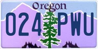 OR license plate 024PWU