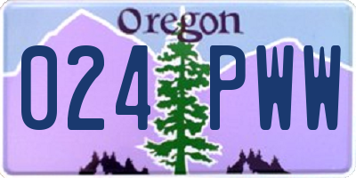 OR license plate 024PWW