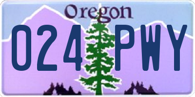 OR license plate 024PWY