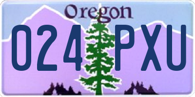 OR license plate 024PXU