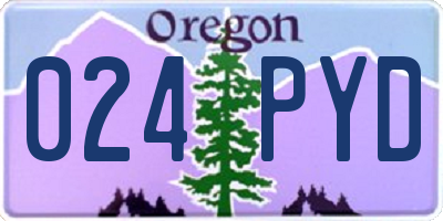 OR license plate 024PYD