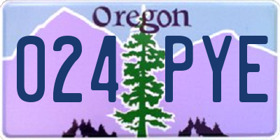 OR license plate 024PYE