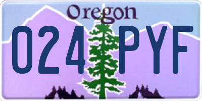 OR license plate 024PYF