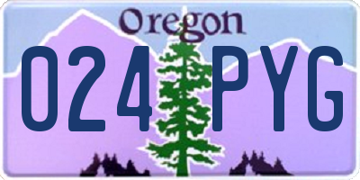 OR license plate 024PYG