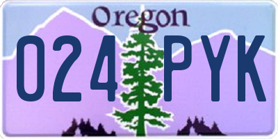 OR license plate 024PYK