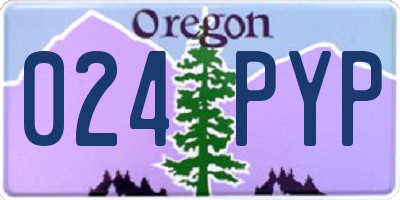 OR license plate 024PYP