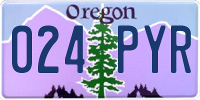 OR license plate 024PYR
