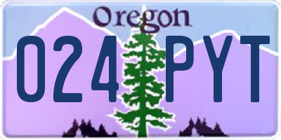 OR license plate 024PYT