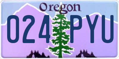 OR license plate 024PYU