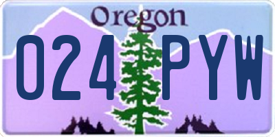 OR license plate 024PYW
