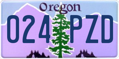 OR license plate 024PZD