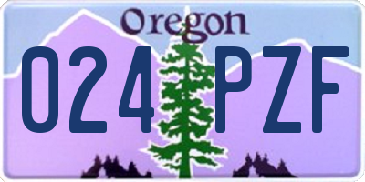 OR license plate 024PZF