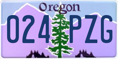 OR license plate 024PZG