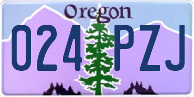 OR license plate 024PZJ