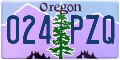 OR license plate 024PZQ