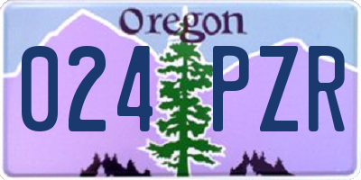 OR license plate 024PZR