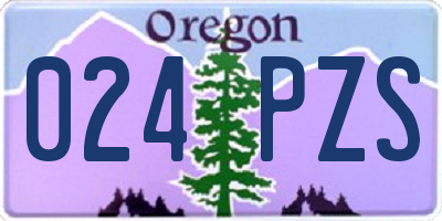 OR license plate 024PZS