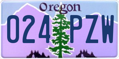 OR license plate 024PZW