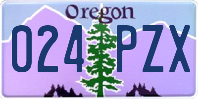 OR license plate 024PZX