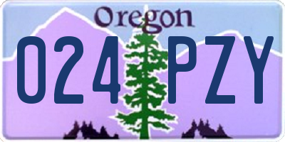 OR license plate 024PZY
