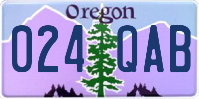 OR license plate 024QAB
