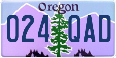 OR license plate 024QAD
