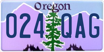 OR license plate 024QAG