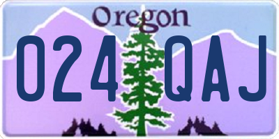 OR license plate 024QAJ