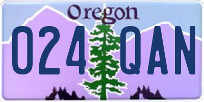 OR license plate 024QAN