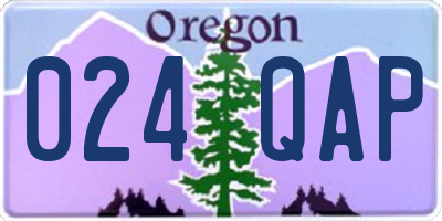 OR license plate 024QAP