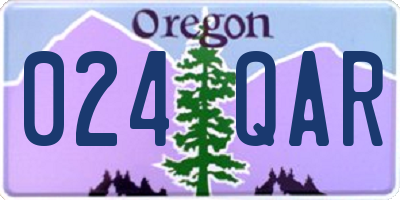 OR license plate 024QAR