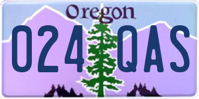 OR license plate 024QAS