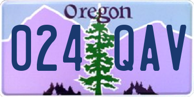 OR license plate 024QAV
