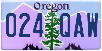 OR license plate 024QAW