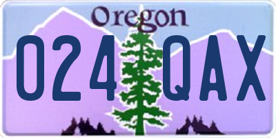 OR license plate 024QAX