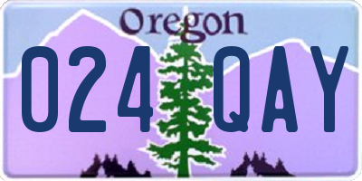 OR license plate 024QAY