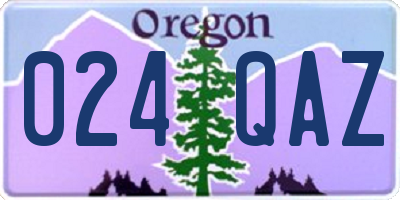 OR license plate 024QAZ