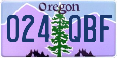 OR license plate 024QBF