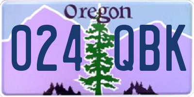 OR license plate 024QBK