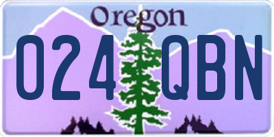 OR license plate 024QBN