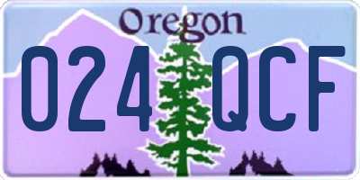 OR license plate 024QCF