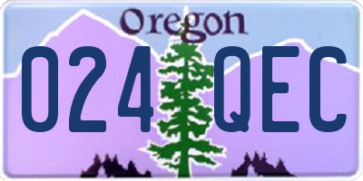OR license plate 024QEC