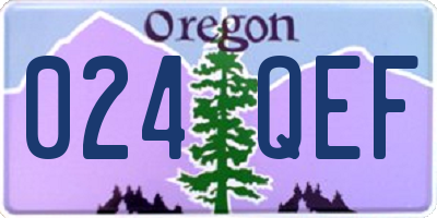 OR license plate 024QEF