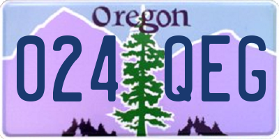 OR license plate 024QEG