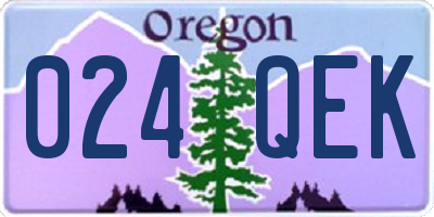 OR license plate 024QEK
